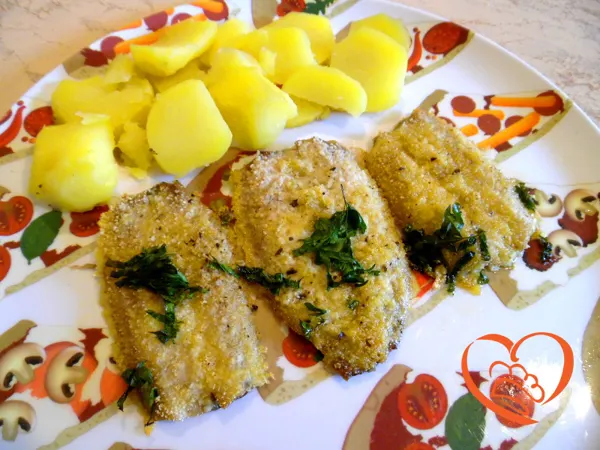 Aringhe gratinate al forno con patate lessate
