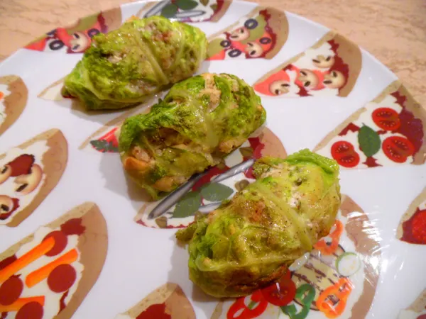 Involtini di verza ripieni pane e formaggio