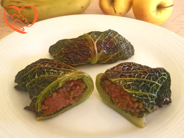 Involtini di verza ripieni di cotechino e lenticchie