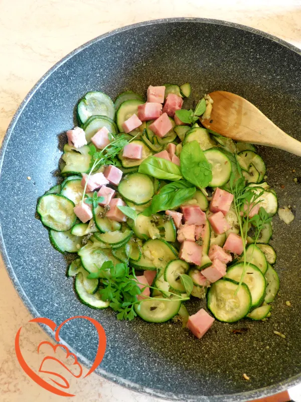 Zucchine con prosciutto cotto