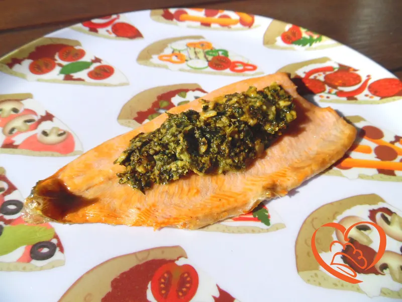 Trota salmonata con pesto