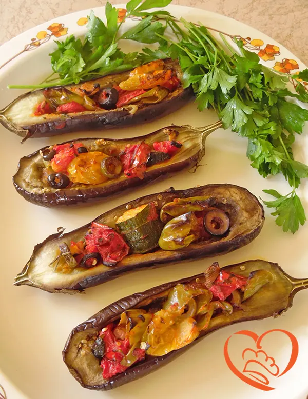 Barchette di melanzane alla caponata