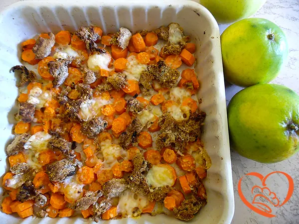 Sformato di carote con pane e formaggio