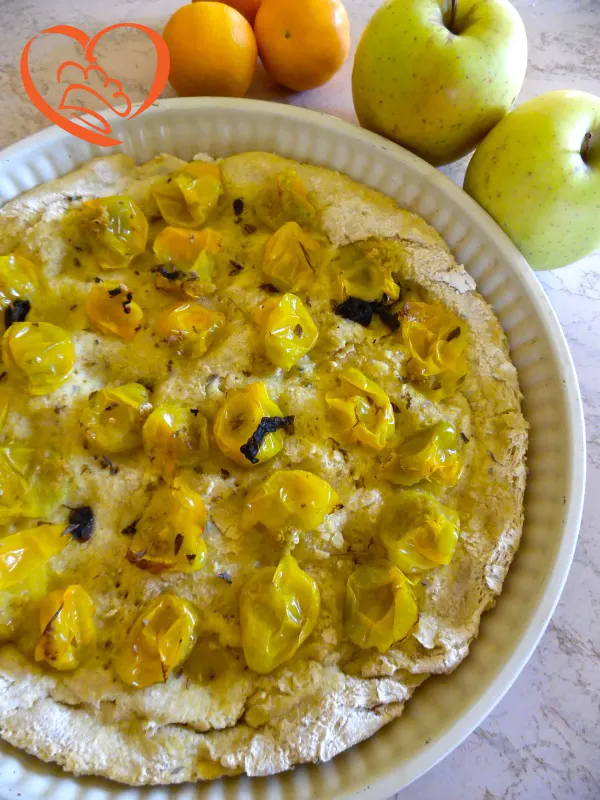 Focaccia con pomodorini gialli