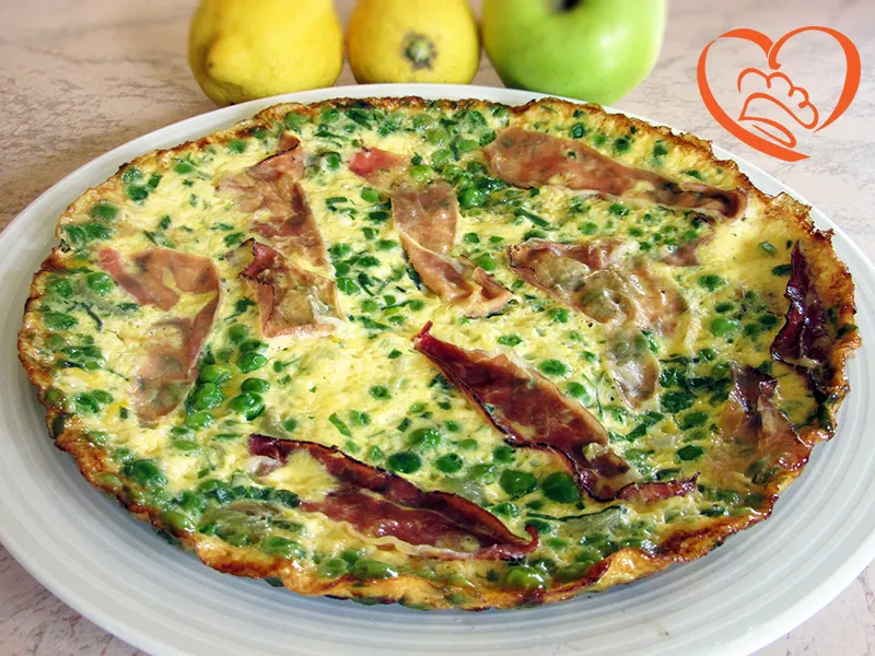 Frittata di piselli e speck