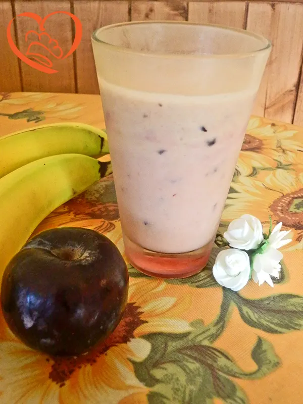Frullato di banane e prugne