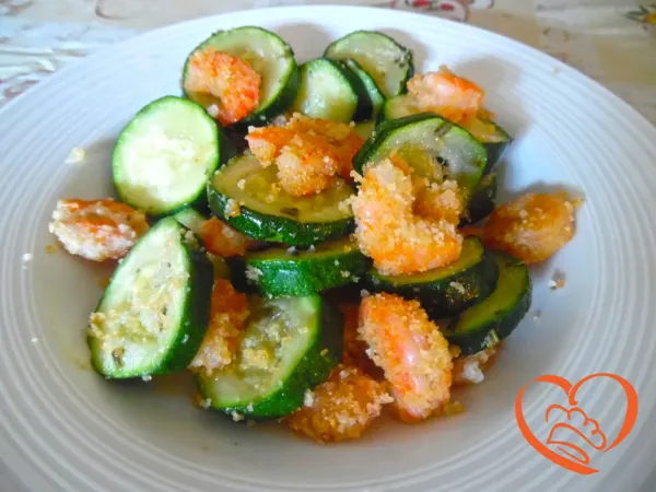 Gamberetti e zucchine al forno