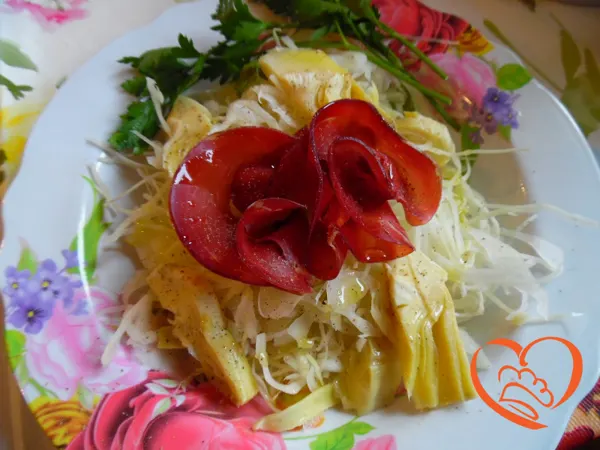 Insalata cavolo cappuccio, carciofi e  bresaola
