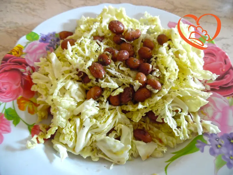 Insalata con verza e borlotti