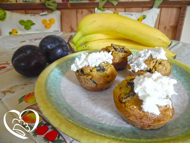 Muffins di funghi con crema di formaggio