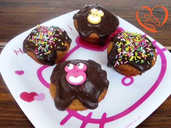 Muffins con glassa al cioccolato