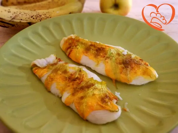 Pangasio con fiori di zucca
