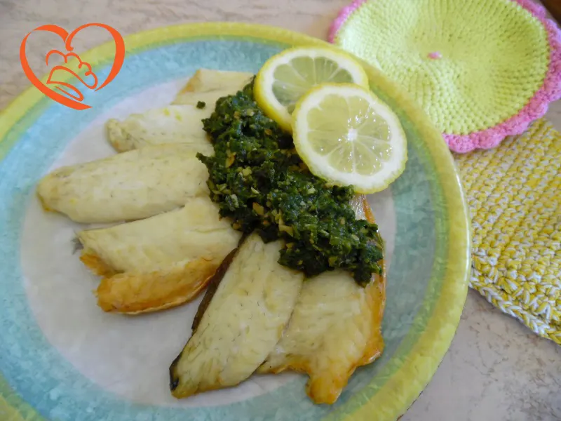 Platessa con pesto e limone