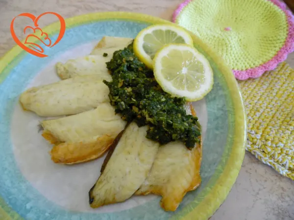 Platessa con pesto e limone