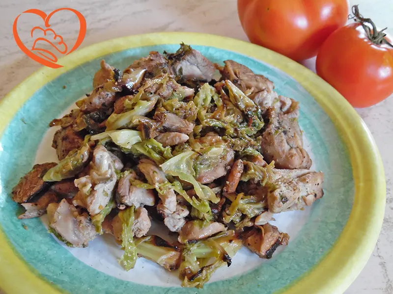 Spezzatino di pollo con verza