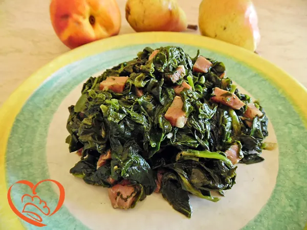 Spinaci con mortadella