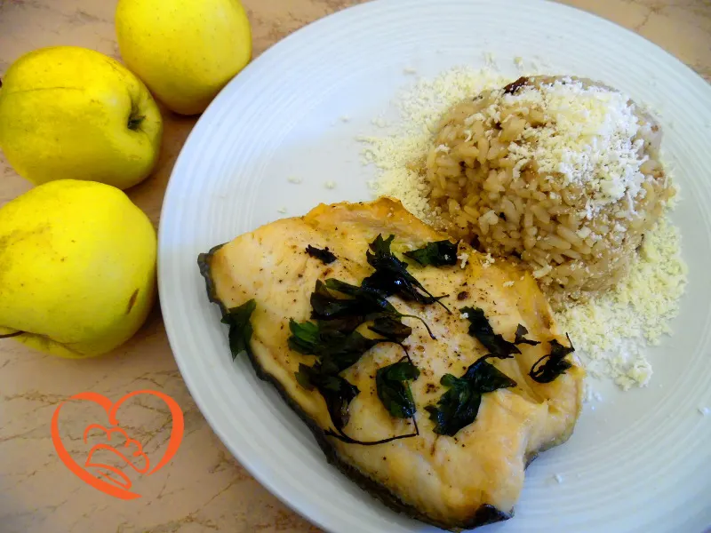 Trota salmonata con risotto
