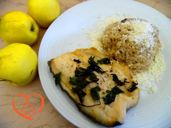 Trota salmonata con risotto