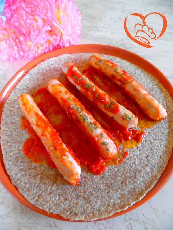 Piadina di farro con salsicce al sugo
