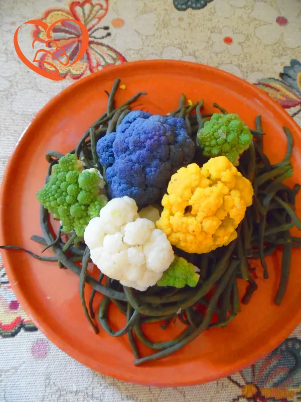 Scurie con cavolfiori colorati
