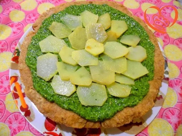 Focaccia con pesto di rucola e patate