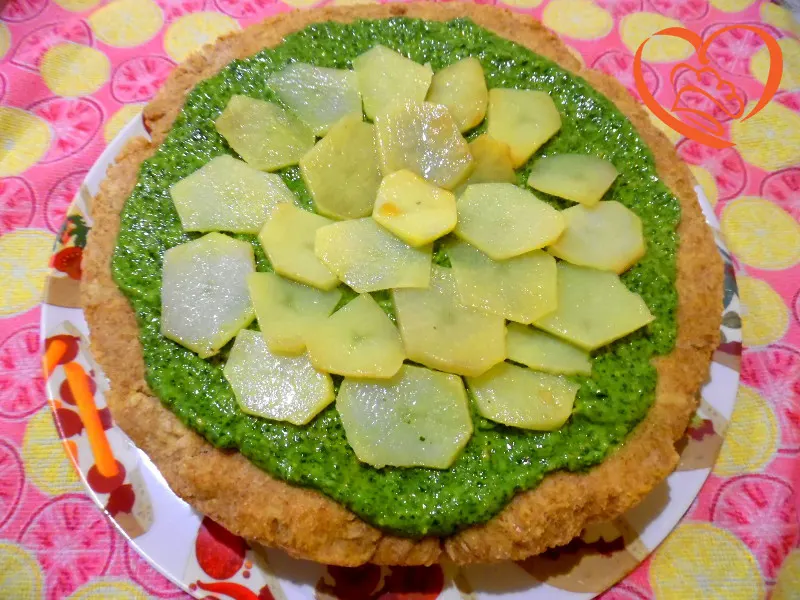 Focaccia con pesto di rucola e patate