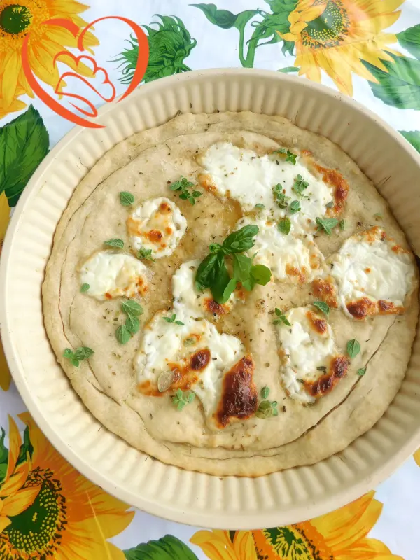 Pizza senza lievito, con certosino e aromi