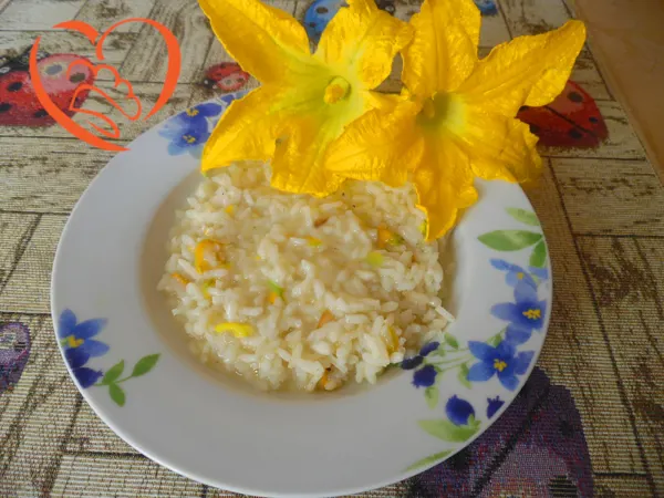 Risotto con fiori di zucca
