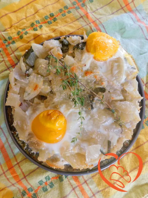 Finocchi al forno con uova e formaggio