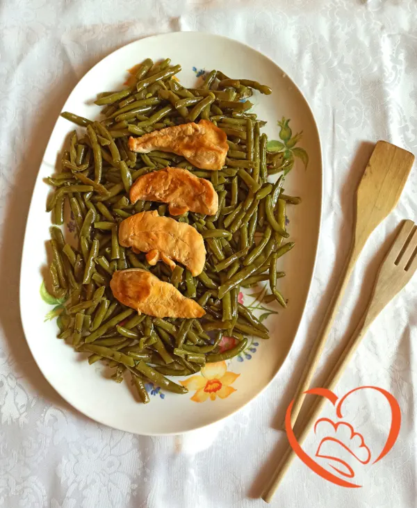 Petti di pollo con fagiolini